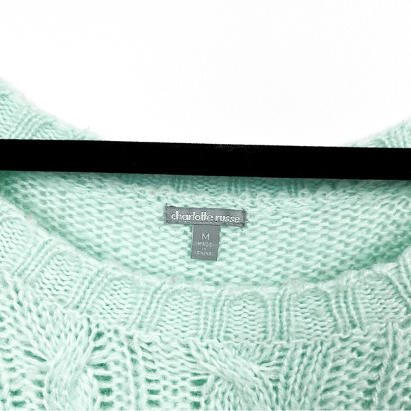 Charlotte Russe Long Sleeve Light Blue Knit Sweater - Picture 2 of 11